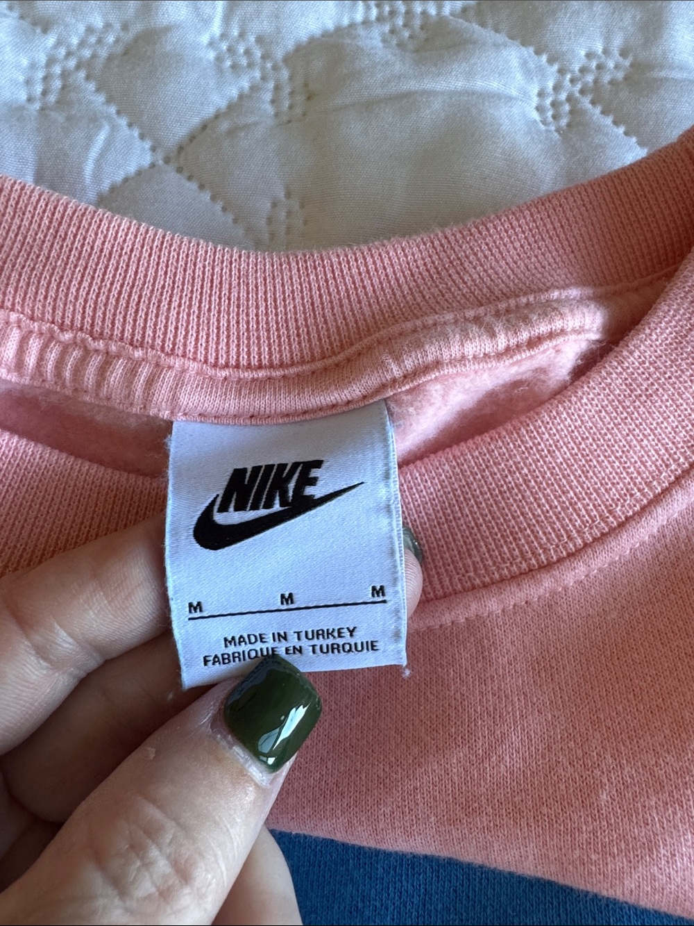 Nike Two-Tone Pink and Blue Crewneck Sweatshirt - Picture 4 of 6